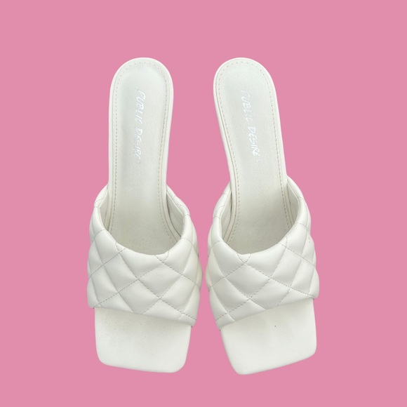 BEIGE, BROWN AND WHITE HEELS.  NEW AND NEVER WORN - Picture 6 of 6